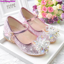 Load image into Gallery viewer, HaoChengJiaDe Flower Children's Shoes Beach Princess Girl Shoes For Kids Glitter Wedding Party Shoes Infantil Chaussure Enfant