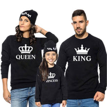 Load image into Gallery viewer, LILIGIRL King Queen Crown Print Family Matching Outfit Leisure Sweatshirt T-shirt Father Mommy And Me Clothes