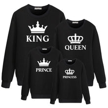 Load image into Gallery viewer, LILIGIRL King Queen Crown Print Family Matching Outfit Leisure Sweatshirt T-shirt Father Mommy And Me Clothes