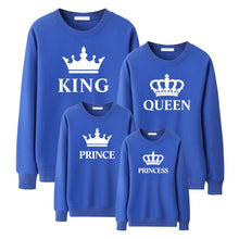 Load image into Gallery viewer, LILIGIRL King Queen Crown Print Family Matching Outfit Leisure Sweatshirt T-shirt Father Mommy And Me Clothes