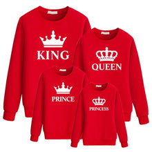 Load image into Gallery viewer, LILIGIRL King Queen Crown Print Family Matching Outfit Leisure Sweatshirt T-shirt Father Mommy And Me Clothes
