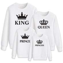Load image into Gallery viewer, LILIGIRL King Queen Crown Print Family Matching Outfit Leisure Sweatshirt T-shirt Father Mommy And Me Clothes