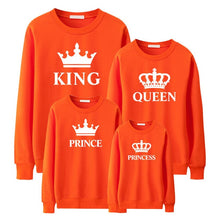 Load image into Gallery viewer, LILIGIRL King Queen Crown Print Family Matching Outfit Leisure Sweatshirt T-shirt Father Mommy And Me Clothes